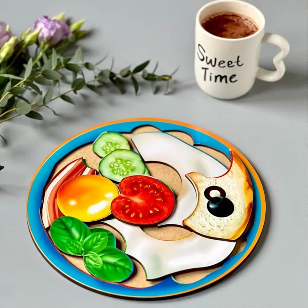 Дерев'яний пазл-сортер "Сніданок" (ПСД137) PSD137