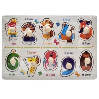 Дерев'яний пазл-вкладиш Цифри 53972-5 ручка-тримач, у плівці