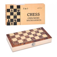 Набір настільних ігор "Шахи, шашки та нарди" 3 в 1 FG240502032L дерев'яні