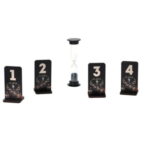 Настільна гра "Мафія Делюкс" QB701-002 з пісочним годинником, пов'язками для очей