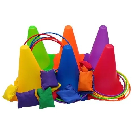 Ігровий набір Конуси 3 в 1 2888-16B 6 конусів, 12 кілець, 12 мішечків для метання