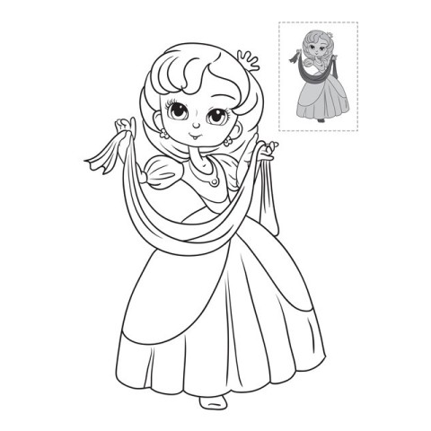 Дитяча книга-розмальовка "Принцеси" 403020 з наклейками