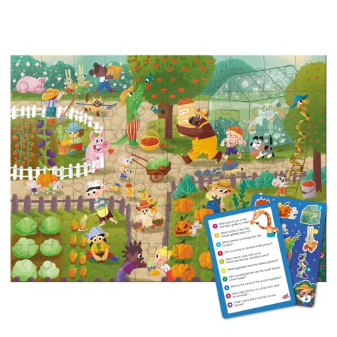 Дитячий віммельпазл "Літо у селі" DoDo Toys 300659, 60 елементів