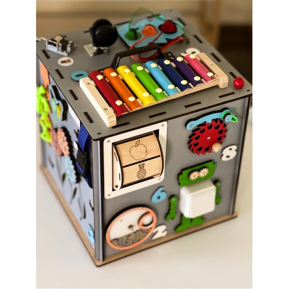 Розвиваюча іграшка Бізікуб TG3461117500, 30х30х30 см Сірий