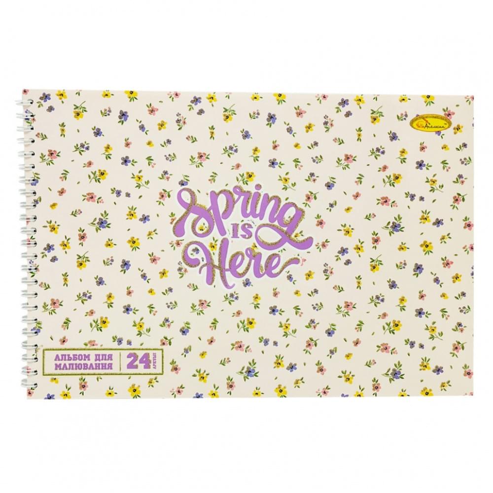 Альбом для малювання A4 АП-0306-6, 24 аркуші, пружина збоку