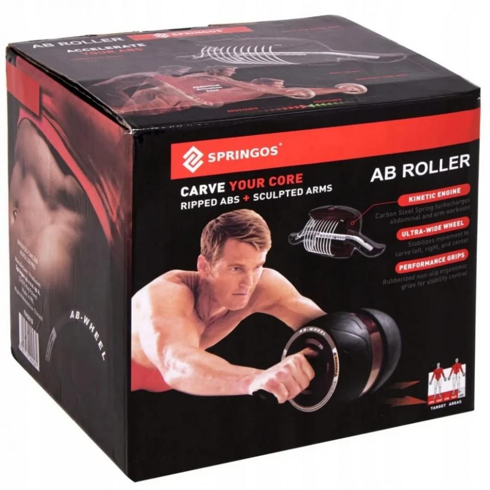 Ролик-колесо для преса AB Wheel Springos FA5010 зелений, з поворотним механізмом