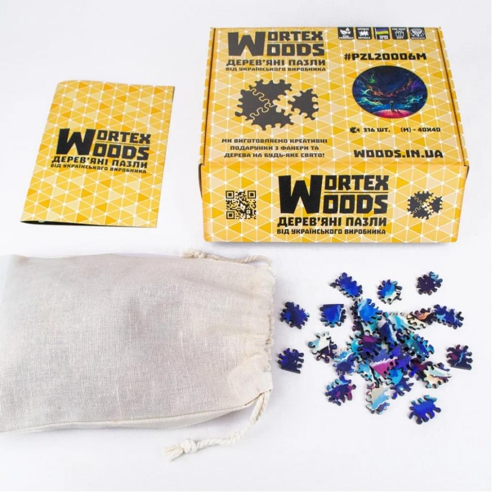 Дерев'яний пазл "Місяць" Wortex Woods PZL20004M 40х40 см