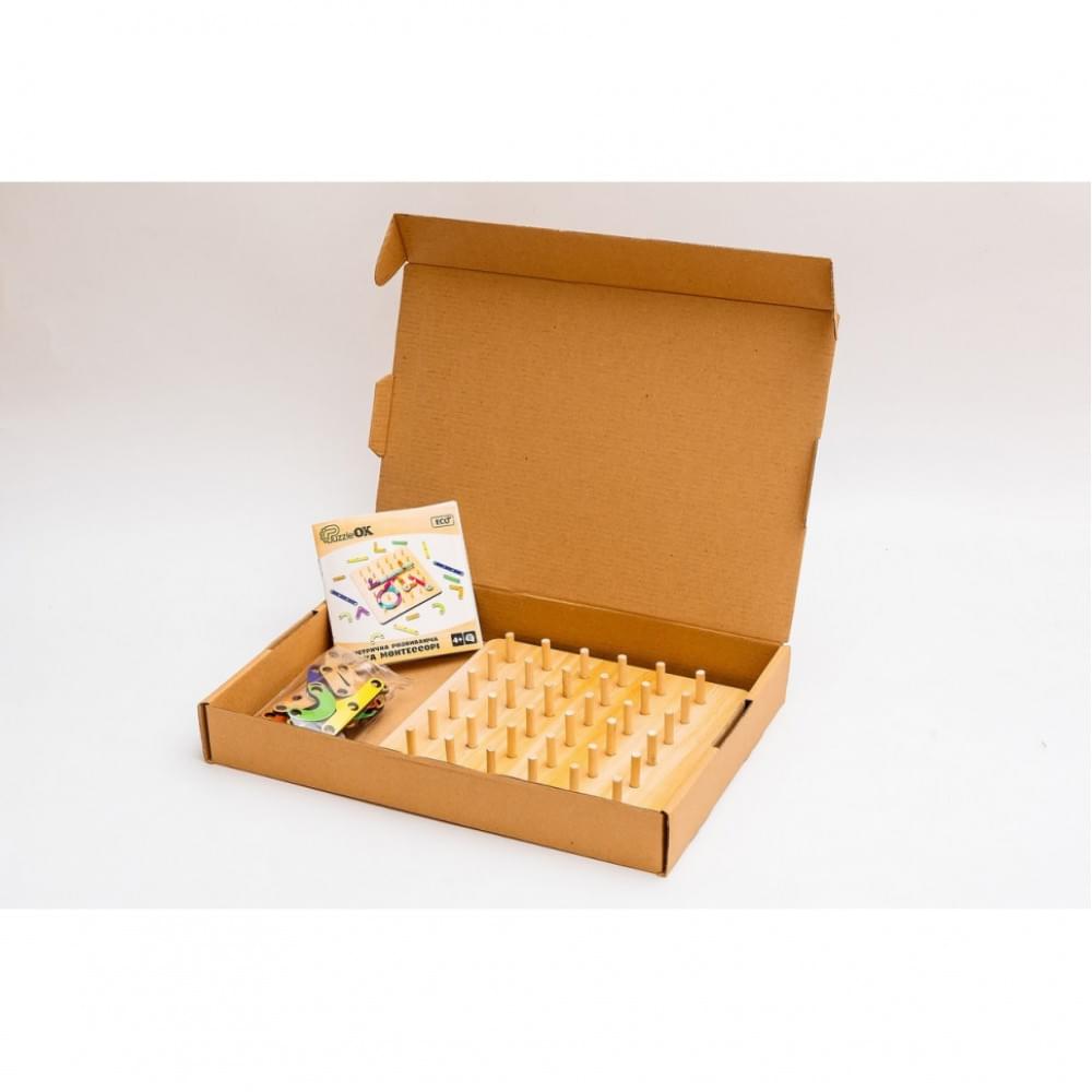 Геометрична розвиваюча "Дошка Монтессорі" Puz-27260, 56 комбінацій