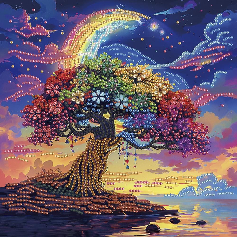 Алмазна мозаїка "Дерево мрій" BH021 неповна викладка 25х25 см