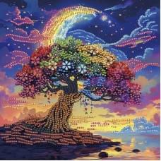 Алмазна мозаїка "Дерево мрій" BH021 неповна викладка 25х25 см