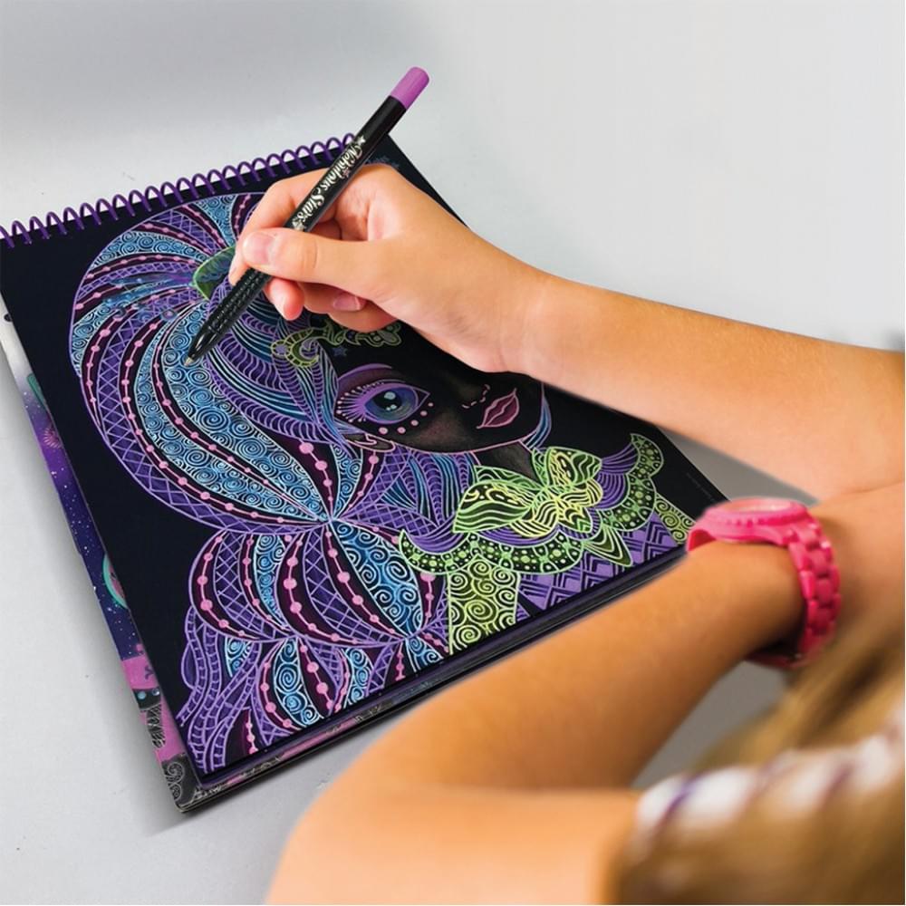 Набір для творчості Скетчбук: Екліпсія-чорні аркуші Nebulous Stars 11121, 8 ручок