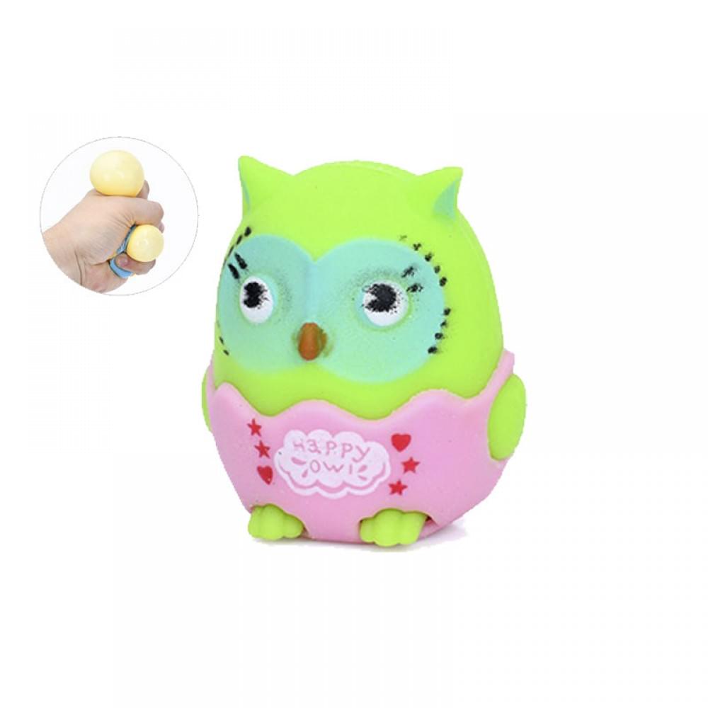 Іграшка сквіш антістресс "Совеня" MS 4141 розмір 7 см Зелений