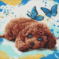 Алмазна мозаїка "Милий пудель" ©art_selena_ua AMO8337, 40х40 см