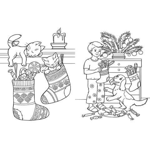 Велика книга розмальовок "Зимові свята" 1736015, 64 сторінок