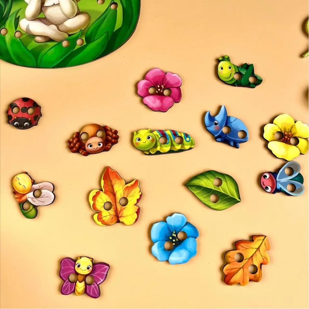 Дерев'яна шнурівка "Мухоморчик" Ubumblebees (ПСД132) PSD132