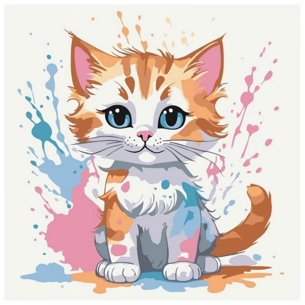 Картина за номерами "Кольоровий пухнастик" ©arttem_illustration 15602-AC 30х30 см