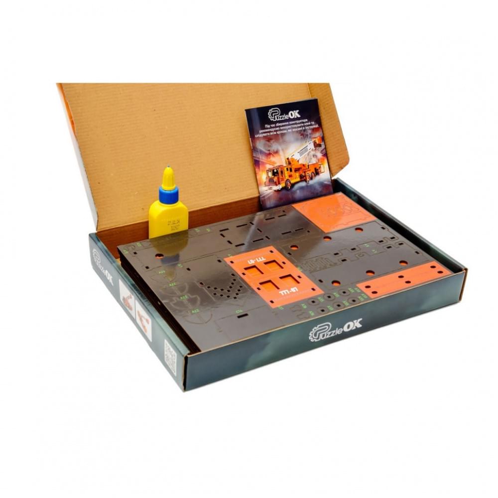 Дерев'яний 3D конструктор "Пожежна машина" Puz-00921, 318 деталей