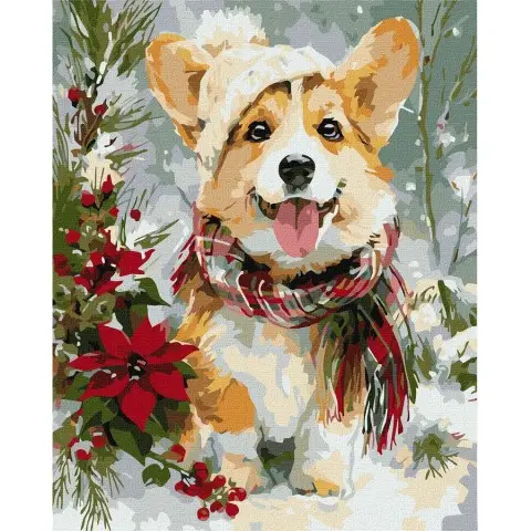 Картина за номерами "Щасливий песик" ©art_selena_ua KHO6855, 40х50 см