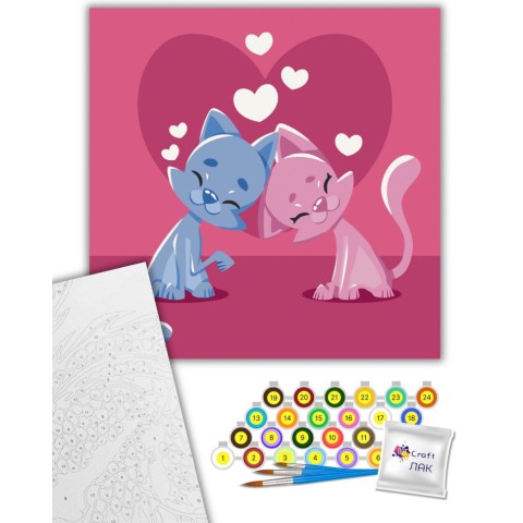 Картина за номерами "Закохані кошенята" 15582-AC 40x40 см