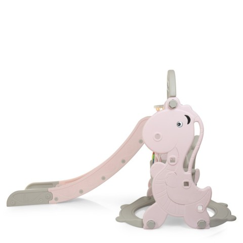 Дитяча гірка-гойдалка YG2020-2-8 пластик, з баскетбольним кільцем