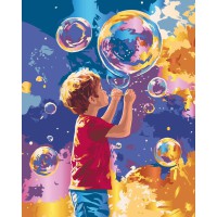 Картина за номерами "Яскраві бульбашки" з металізованими фарбами 10449-AC 40х50 см