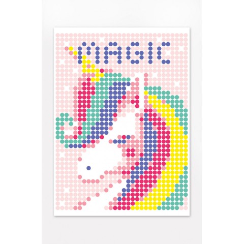 Картина за номерами стікерами в тубусі "Єдиноріг", 33х48 см