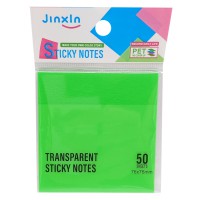 Стікери прозорі для нотаток Р71-1, 50 аркушів, 76 х 76 мм Зелений
