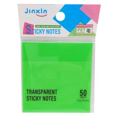 Стікери прозорі для нотаток Р71-1, 50 аркушів, 76 х 76 мм Зелений