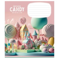 Зошит учнівський "Candy world" 012-3266C-3 у косу лінію, 12 аркушів