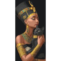 Картина за номерами "Таємниця Клеопатри" 10186-AC з металізованими фарбами 40х80 см