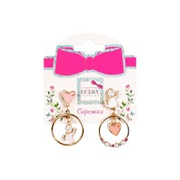 Дитячі сережки "Fashion Котики" T24633 рожеві