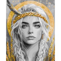 Картина за номерами "Колоски у волоссі" ©art_selena_ua KHO8558, 40х50 см