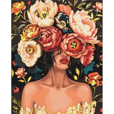 Картина за номерами "Корона з пелюсток" BS54014, 40x50 см