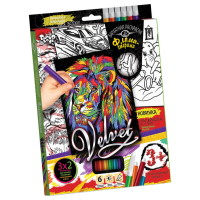 Набір для творчості Оксамитова розмальовка фломастерами VLV-01, 10 видів Лев 2