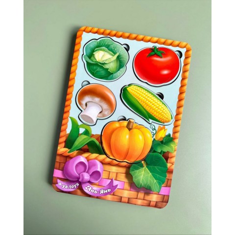 Настільна розвиваюча гра "Кошик з овочами-2" Ubumblebees (ПСФ043) PSF043 сортер-вкладиш