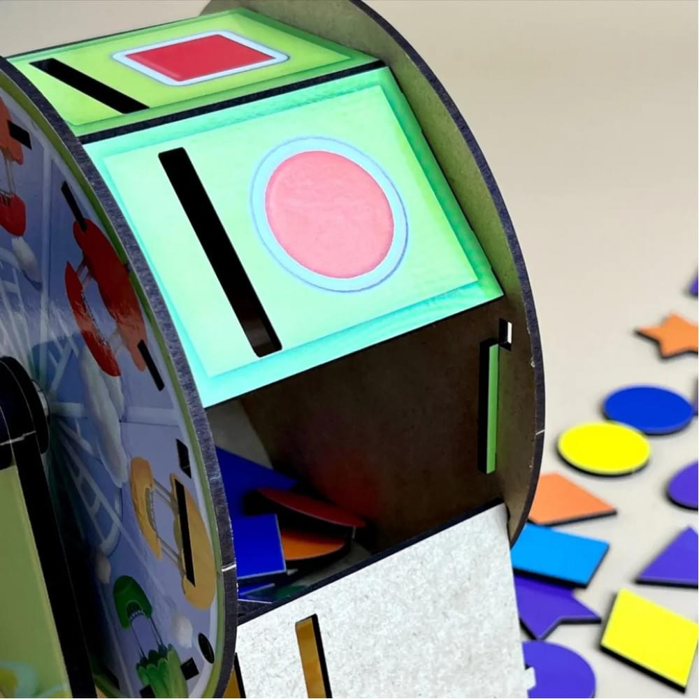 Дерев'яний сортер "Барабан" Ubumblebees (ПСФ135) PSF135 геометричні фігури