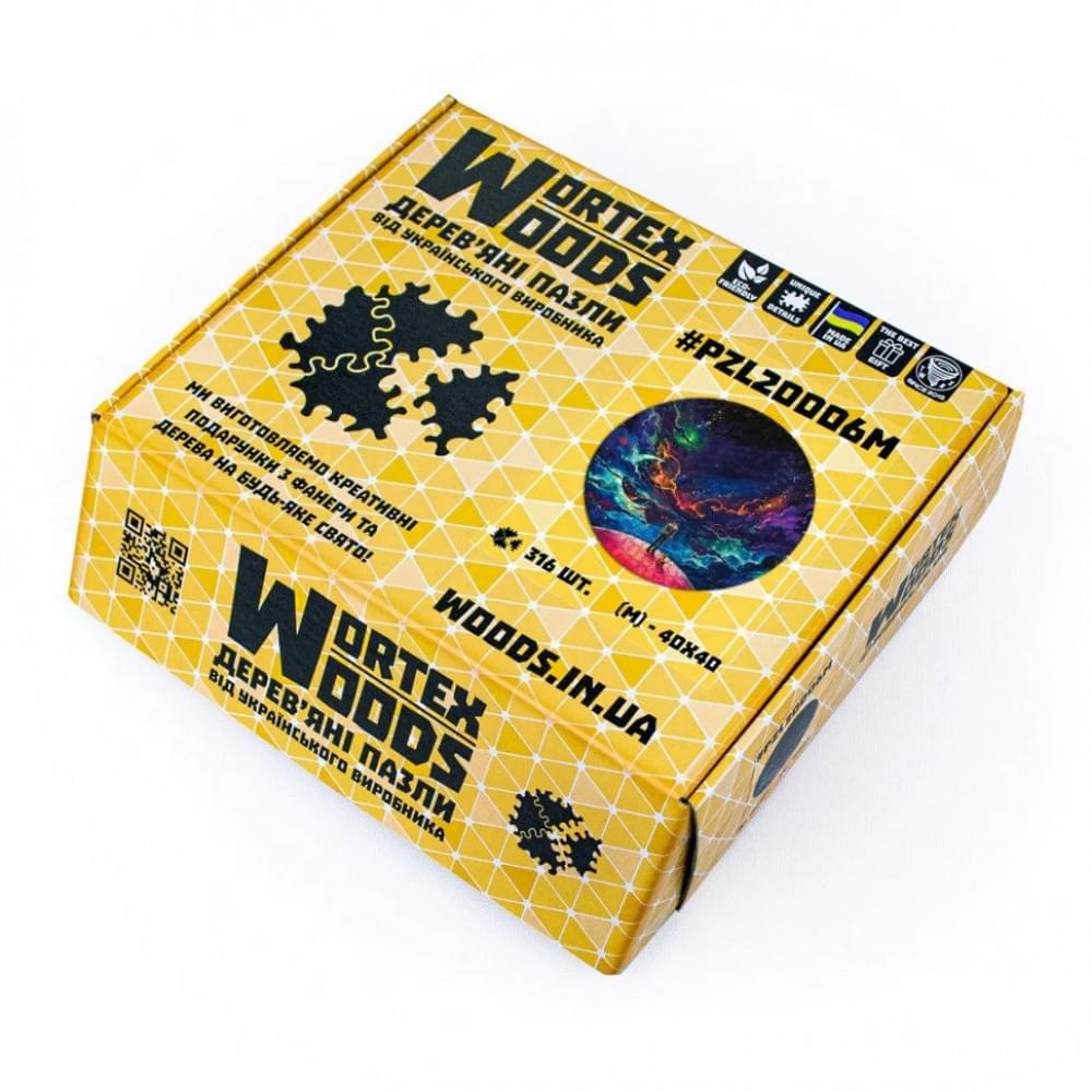 Дерев'яний пазл "Місяць" Wortex Woods PZL20004M 40х40 см