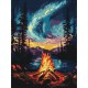 Картина за номерами "Північне сяйво" KHO6361 з металізованими фарбами, 30х40 см