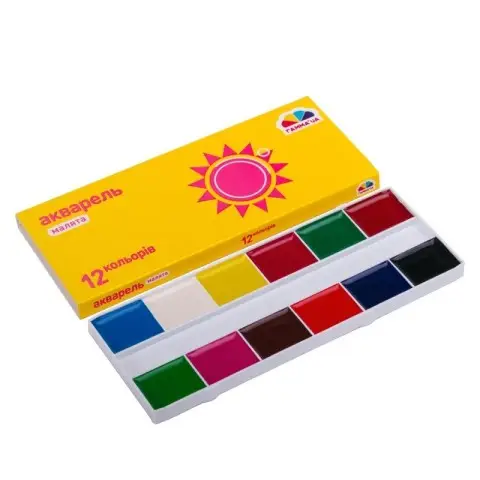 Акварель сухая "Палитра Малыши" 100102, 12 цветов