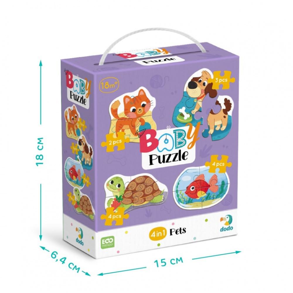 Дитячий пазл 4 в 1 "Baby puzzle. Домашні тварини" DoDo Toys 300688 набір 4 в 1