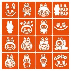 Набір трафаретів для біо-тату "Labubu" labubu _simple-16