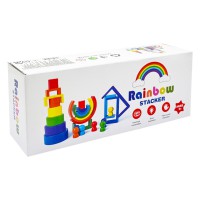 Дерев'яна іграшка "Райдуга-балансир" C15025, 27 різнокольорових фігур