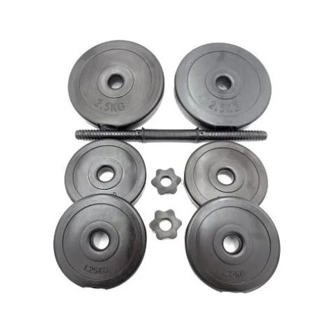 Гантель складальна композитна в пластиковій оболонці Rock pro 11 кг NE-PL-G-011