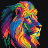Картина за номерами "Яскравий лев" KHO6823, 30х30 см