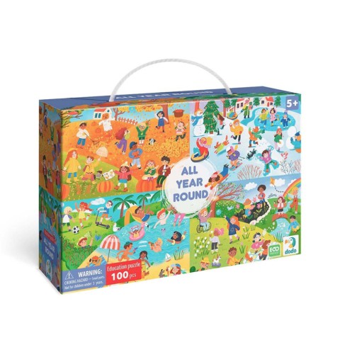 Дитячий віммельпазл "Увесь рік" DoDo Toys 300607, 100 елементів