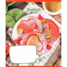 Зошит учнівський "Солодкі серця" 012-500325K-5 в клітинку, 12 аркушів (959050)