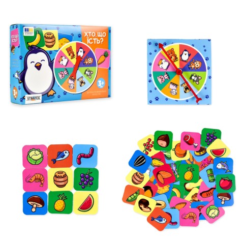 Настільна гра "Хто, що їсть?" 30547 українською мовою