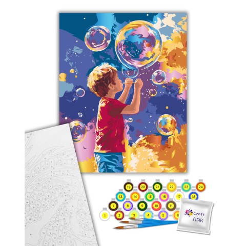 Картина за номерами "Яскраві бульбашки" з металізованими фарбами 10449-AC 40х50 см