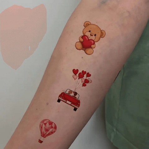 Набір тимчасових тату "Любов № 2" Love-tattoo-mini-set-2-10, 12 х 7 см 10 шт