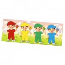 Дерев'яний пазл-сортер "Хлопчики з пончиками" Ubumblebees (ПСФ100) PSF100, 12 деталей та 12 карток